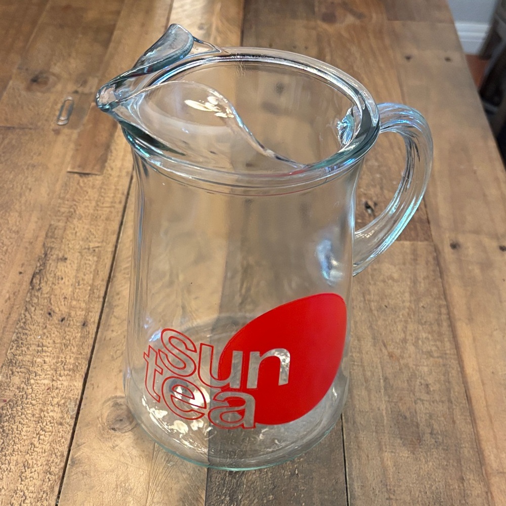 Vintage Sun Tea Red Glass Pitcher